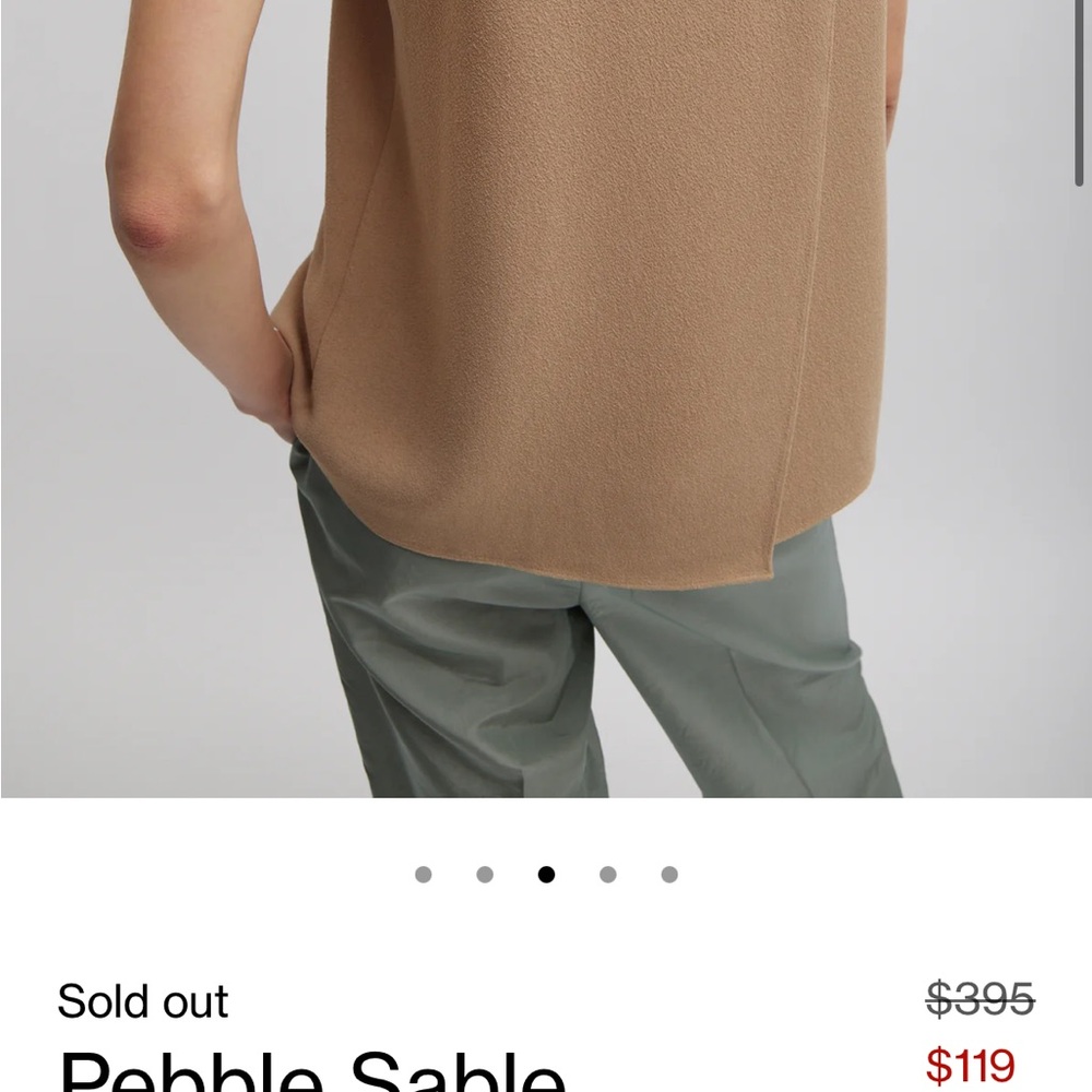 Tibi Tan Sleeveless Top pebble sable square next cross back